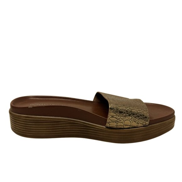 Donald Pliner Womens Fiji Platform Slide Sandals Brown Metallic gold size 8 - Picture 4 of 13